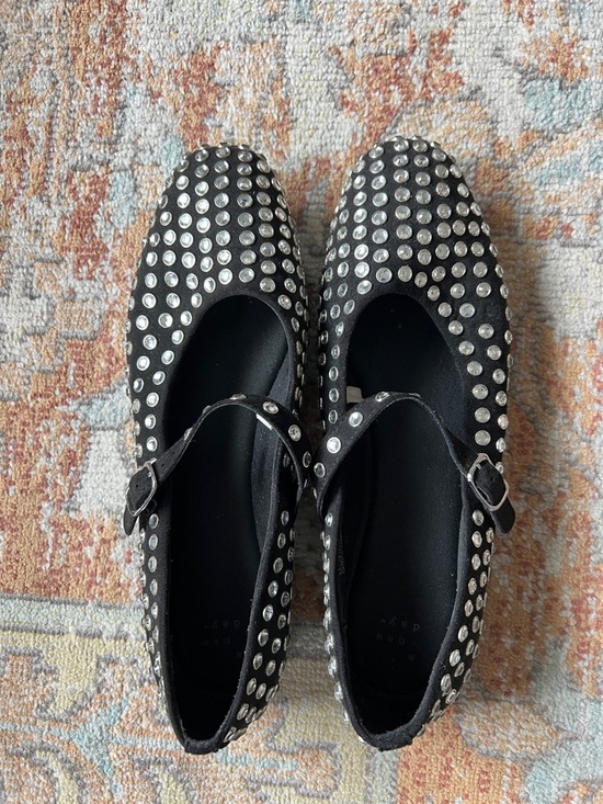 a new day Shoes - Black Studded Mary Janes